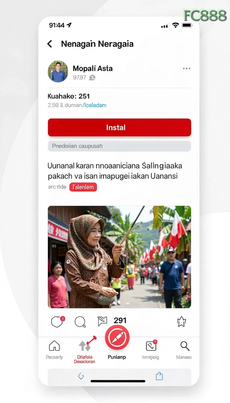 Cuplikan layar menu unduhan fc888 untuk perangkat Android